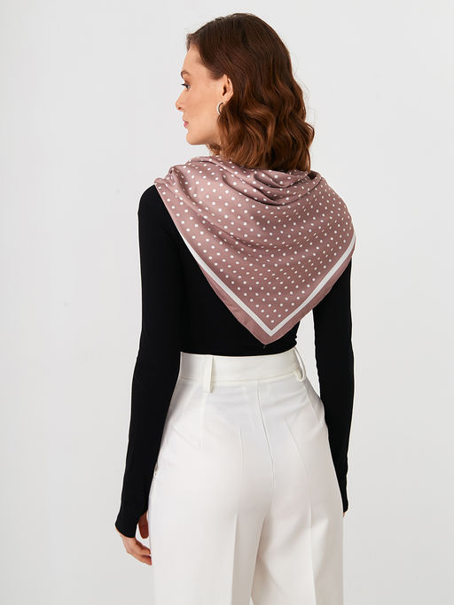 Большой, мягкий, тонкий и очень нежный двусторонний палантин с рисунком. - Tantino фото 3