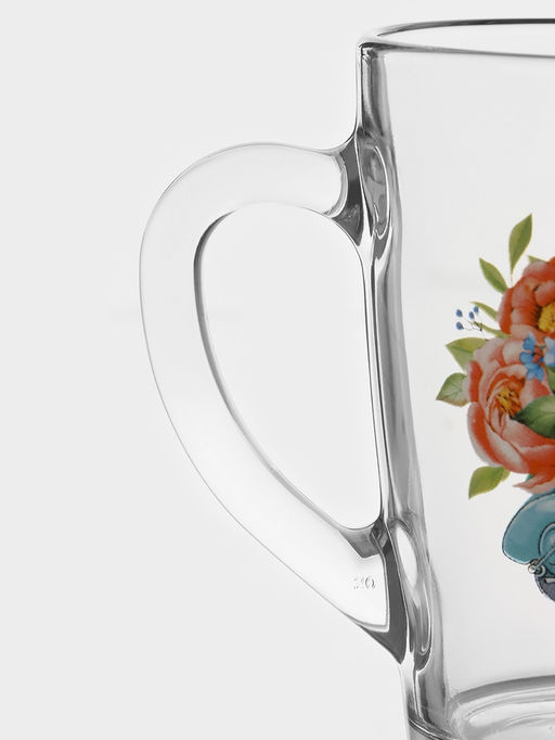 Цена за 20 шт. Кружка Капучино. Романтика, 300 мл, стекло, рисунок МИКС