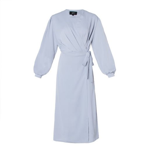 Платье женское миди MIST plus-size, серо-голубое, размер 50