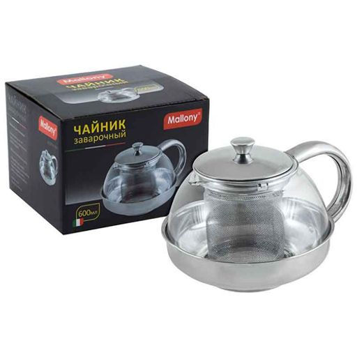 Чайник заварочный Menta-600 корпус/фильтр из нерж стали, 600 мл, Mallony арт.910110  фото 2