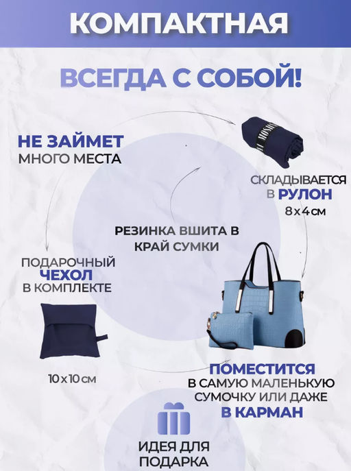 Мод.3, Сумка-майка маленькая (SS3). Темно-синий - Moshna фото 6