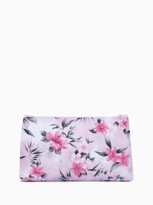 Цена за 3 шт. Косметичка-пенал на молнии, плоская, с рисунком, розовая