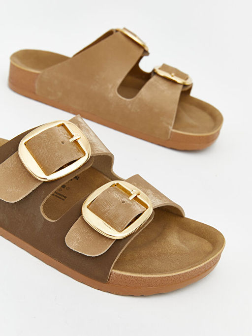 ?ift Bantl? Kal?n Tabanl? Kad?n Terlik