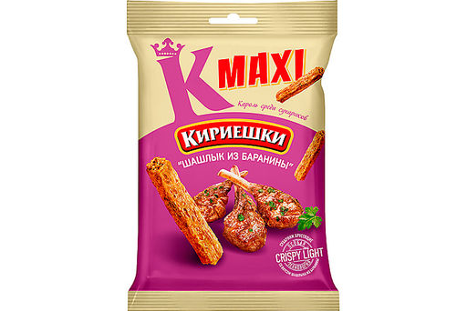 Цена за 5 шт.Кириешки Maxi, сухарики со вкусом Шашлык из баранины, 60 г