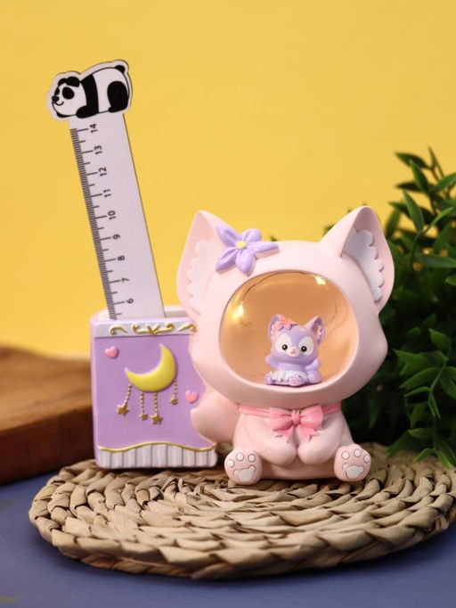 Ночник - подставка для канцелярских принадлежностей Baby fox, pink (17 см), пластик
