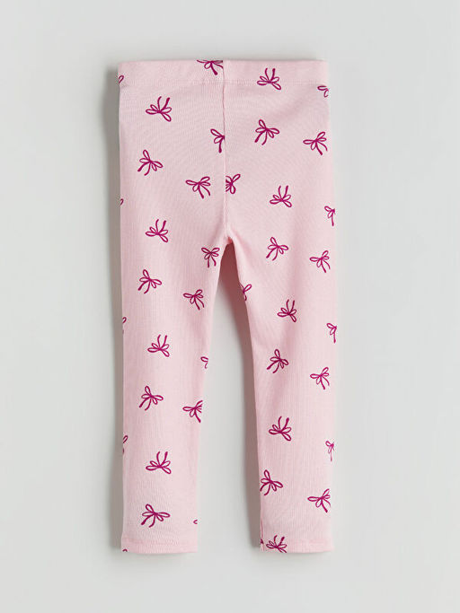 Beli Lastikli Fiyonk Desenli K?z ?ocuk Tayt