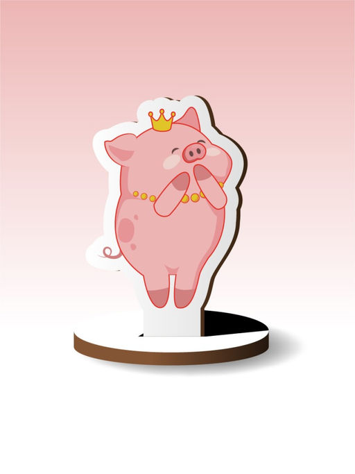 Деревянная фигурка на подставке iLikeGift "Свинка"