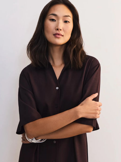 Льняное платье-рубашка с поясом ZR2605012904-27 / Zarina