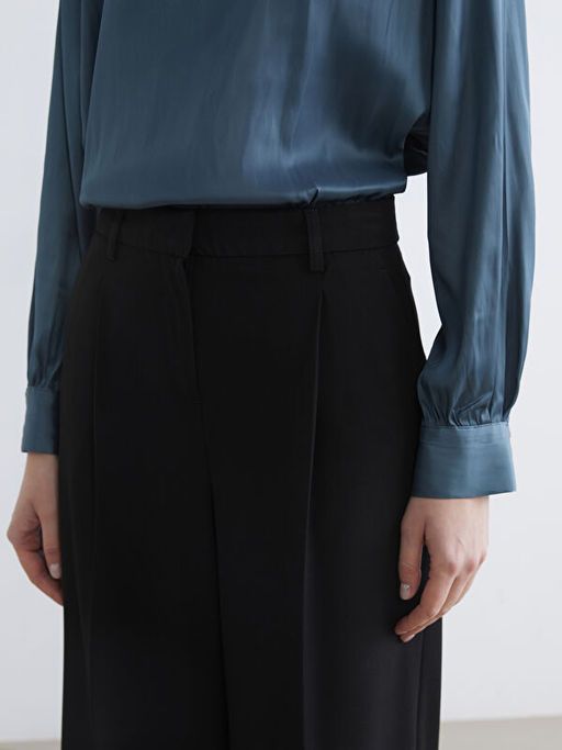 Y?ksek Bel Geni? Pa?a Kad?n Pantolon