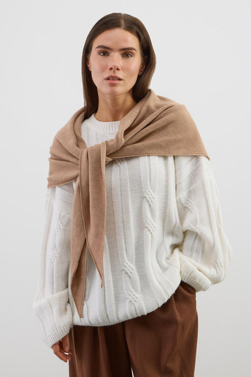 ЕВ 15019/ш/бежевый меланж шарф-косынка жен