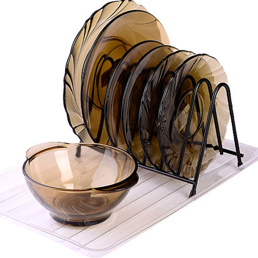 АЛТ408Ч Подставка д/тарелок и досок с поддоном сталь/пластик (х4) - Mayer&boch фото 2