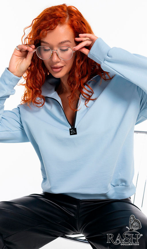 Свитшот на молнии "Аллегро" голубой Цвет:как на фото