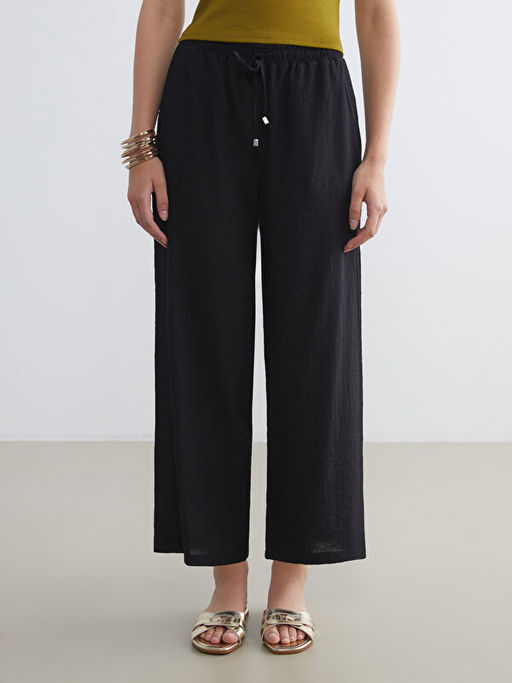 Beli Lastikli Dokulu Geni? Pa?a Kad?n Pantolon