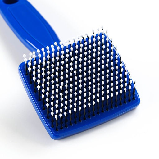 Пуходерка пластиковая мягкая с закругленными зубьями, малая, 6 х 13,5 см, синяя - Пижон фото 3