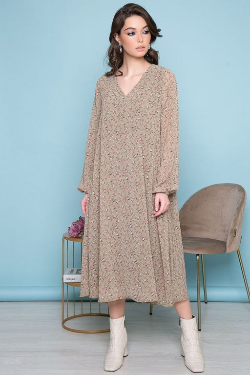 Платье Волшебная история (цветы/олива) П7033 - Lt collection фото 10