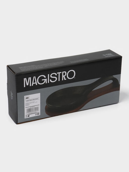 Подставка под ложку с поддоном Magistro «Галактика», фарфор, 23.5×10.5×5 см, чёрная