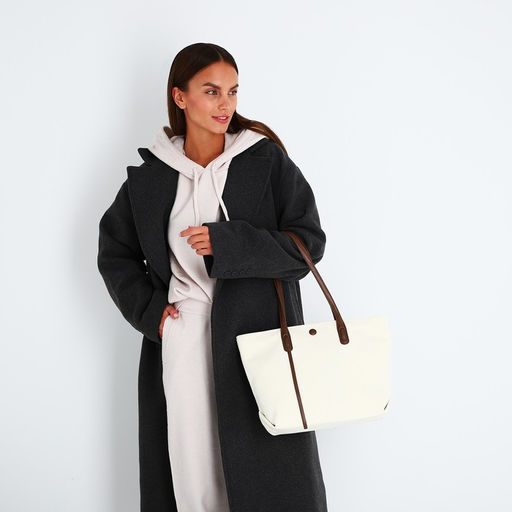 Сумка-шопер на молнии, цвет белый - Simaland фото 2