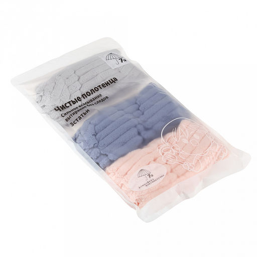 Салфетка для уборки 30х30см "Работница", микрофибра, набор 3шт (Китай)