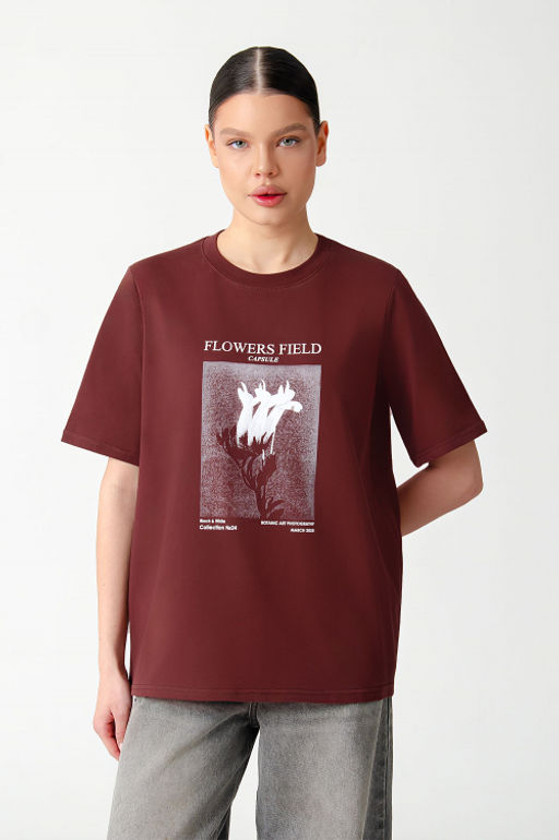 Арт. 3-1143 Футболка женская 42-50 (5 шт) Цвет:шоколад - Калинка фото 2