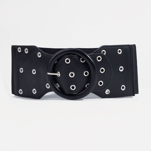 Ремень женский, ширина 10 см, пряжка металл, люверсы, цвет чёрный - Simaland фото 4