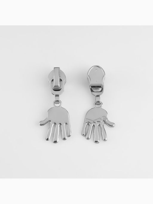 Цена за 2 шт. Бегунок для молнии «Спираль», №7, «Ладонь», 10 шт., цвет никель