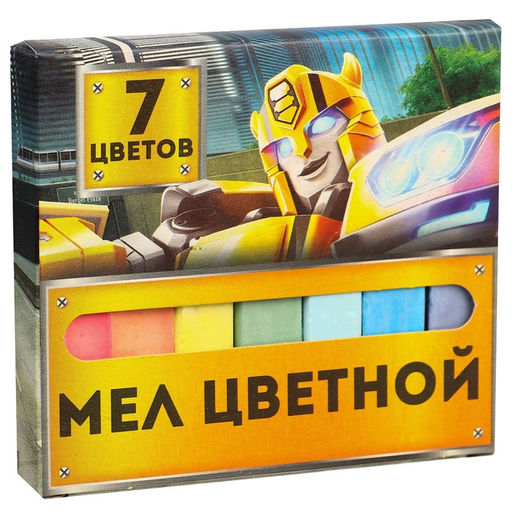 Мелки цветные школьные Трансформеры, 7 цветов, Transformers, прямоугольные - Hasbro фото 3