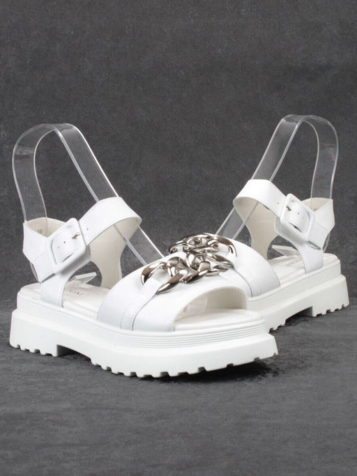 08-PEAG03-1 WHITE Босоножки женские (натуральная кожа)