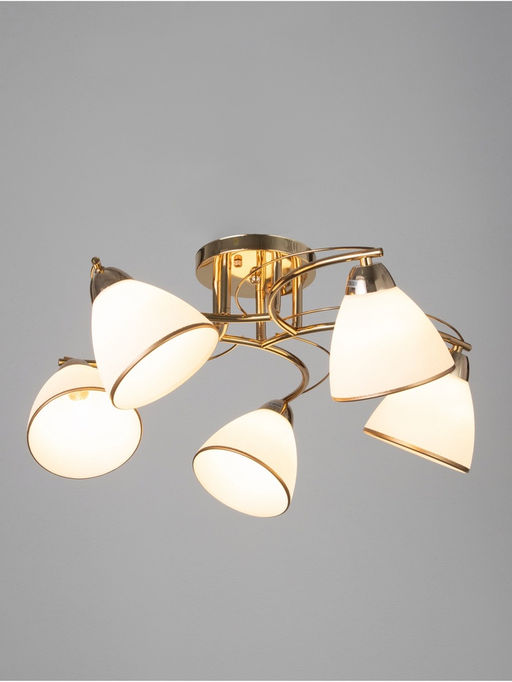 Люстра потолочная BayerLux «Андер», 5хЕ27, 40 Вт, золото, 44×44×24 см