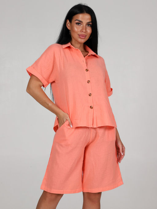 578 ПИЖАМА (ШОРТЫ) (Персиковый) - А-дина фото 2