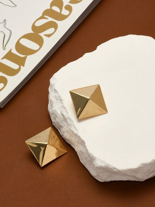 Серьги клипсы для ушей QF «Тренд. Квадрат», цвет золото