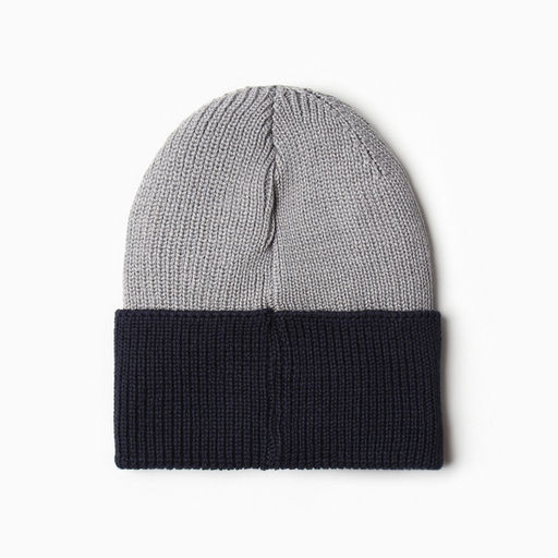 Шапка для мальчика MINAKU: Hello, winter, синяя, серая, размер 52-54 (5-7 лет)