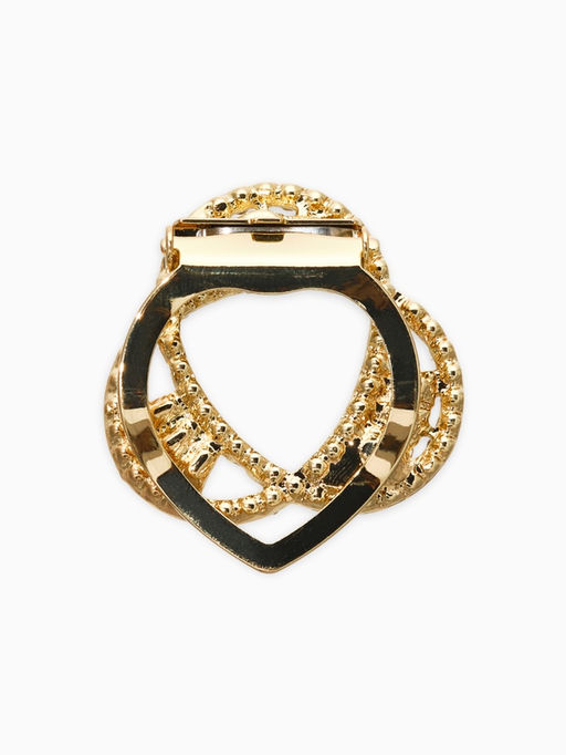 Зажим для платка "Узоры" три нити, цвет белый в золоте