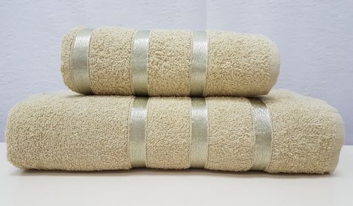 Комплект полотенец (подарочная упаковка) Gulcan SWAN 2 шт. (50x90, 70x140)  БЕЖЕВЫЙ