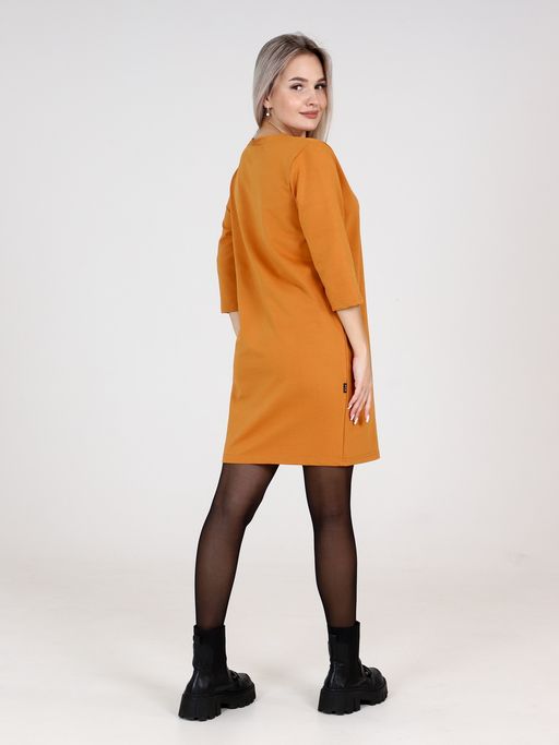 Платье женское П-145 (футер с лайкрой) Горчичная - Elenatex фото 3