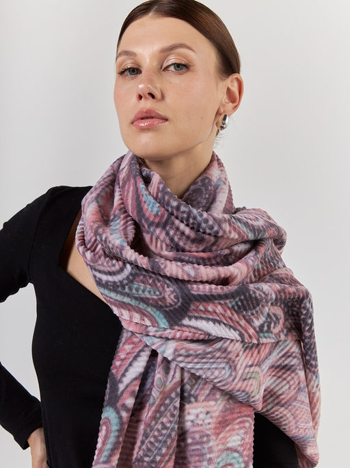 Большой, мягкий, тонкий и очень нежный двусторонний палантин с рисунком - Tantino фото 5