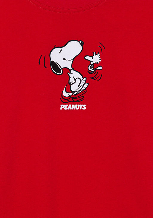 Peanuts Bask?l? K?rm?z? Tisort - Mavi фото 5