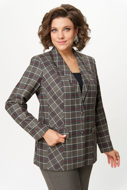 Костюм БелЭльСтиль 412/609 клетка красно-коричневая фото 9
