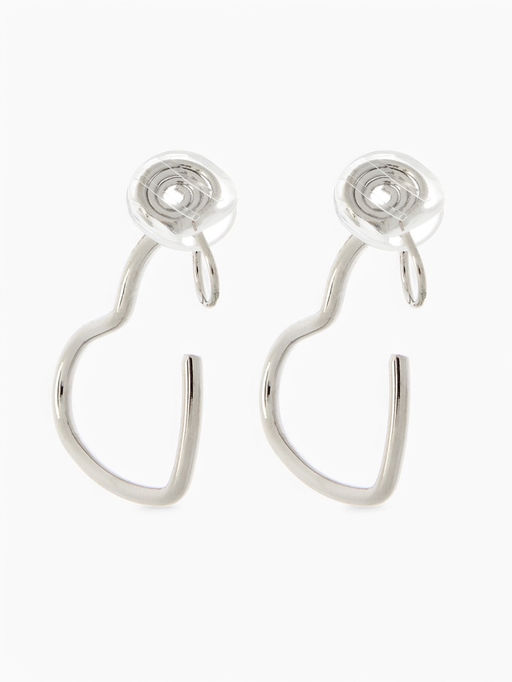 Серьги клипсы для ушей QF «Тренд. Сердечко», цвет серебро