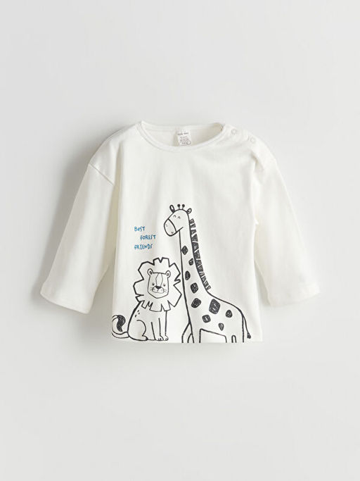 Z?rafa Bask?l? Erkek Bebek Ti??rt ve Tayt 2li