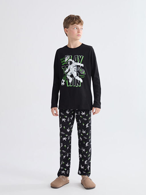 Bisiklet Yaka Erkek ?ocuk Pijama Tak?m?