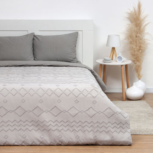 Покрывало евро LoveLife Tufting: Орнамент, 240×230±5 см, микрофайбер, серое