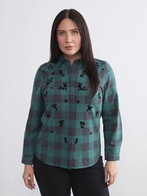 B?y?k Beden Ekose Kad?n Oduncu G?mlek