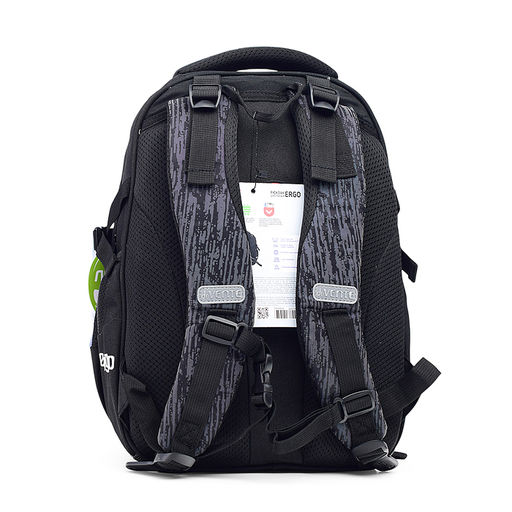Рюкзак "Ergo. Sport" 39x28x20 см (18 л) 600 г, 2 отделения на молнии, одно с уплотненным отделением для ноутбука до 15 дюймов и книг и карманом для учебников, светоотражающие элементы