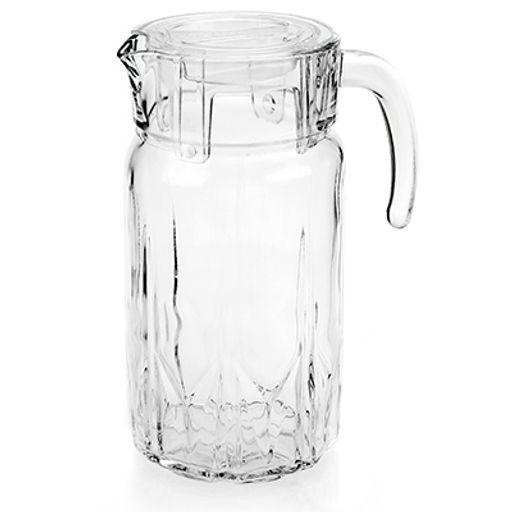 "Карат (Karat)" Кувшин стеклянный 1,5л, д11см, h23,5см, пластмассовая крышка, цветная коробка, Pasabahce (Россия)