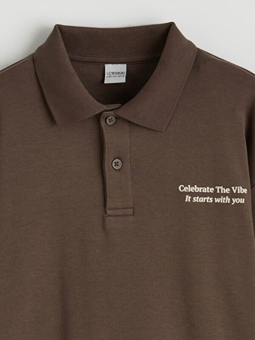 Polo Yaka Bask?l? Erkek ?ocuk Ti??rt