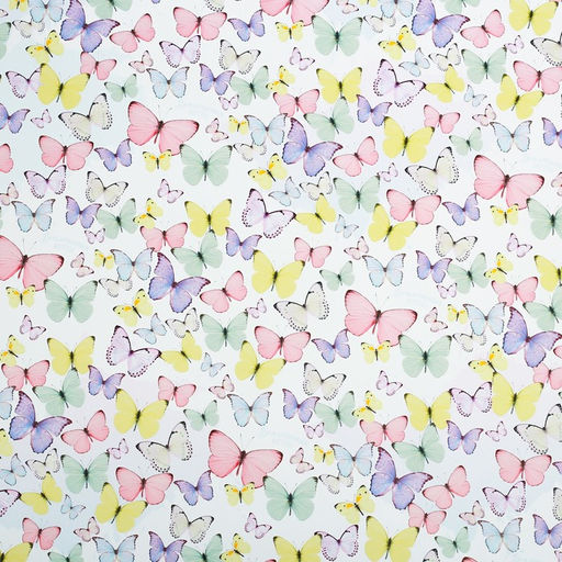 Цена за 10 шт. Бумага упаковочная глянцевая Светлые бабочки, 70?100 см