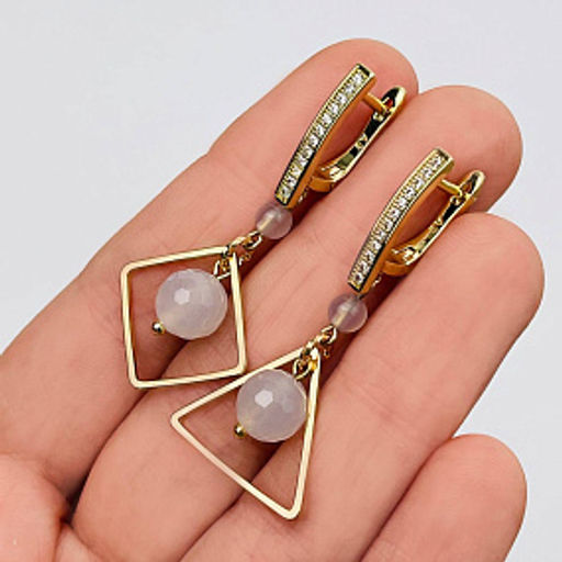 Серьги из Кварца, 4-8 мм, граненый, английский замок, Бразилия