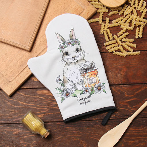 Варежка-прихватка Доляна Сладкой жизни 20х28 см, 35% хл, 65% пэ, ватин 250 г/м2  фото 6