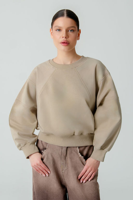 Арт. 15110/5 Свитшот женский укороченный one size (42-50) Цвет:бежевый - Калинка фото 21