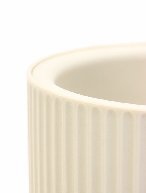 Кашпо для цветов «Рамона», 1 л, d=15 см, h=14 см, со вставкой, пластиковое, белое